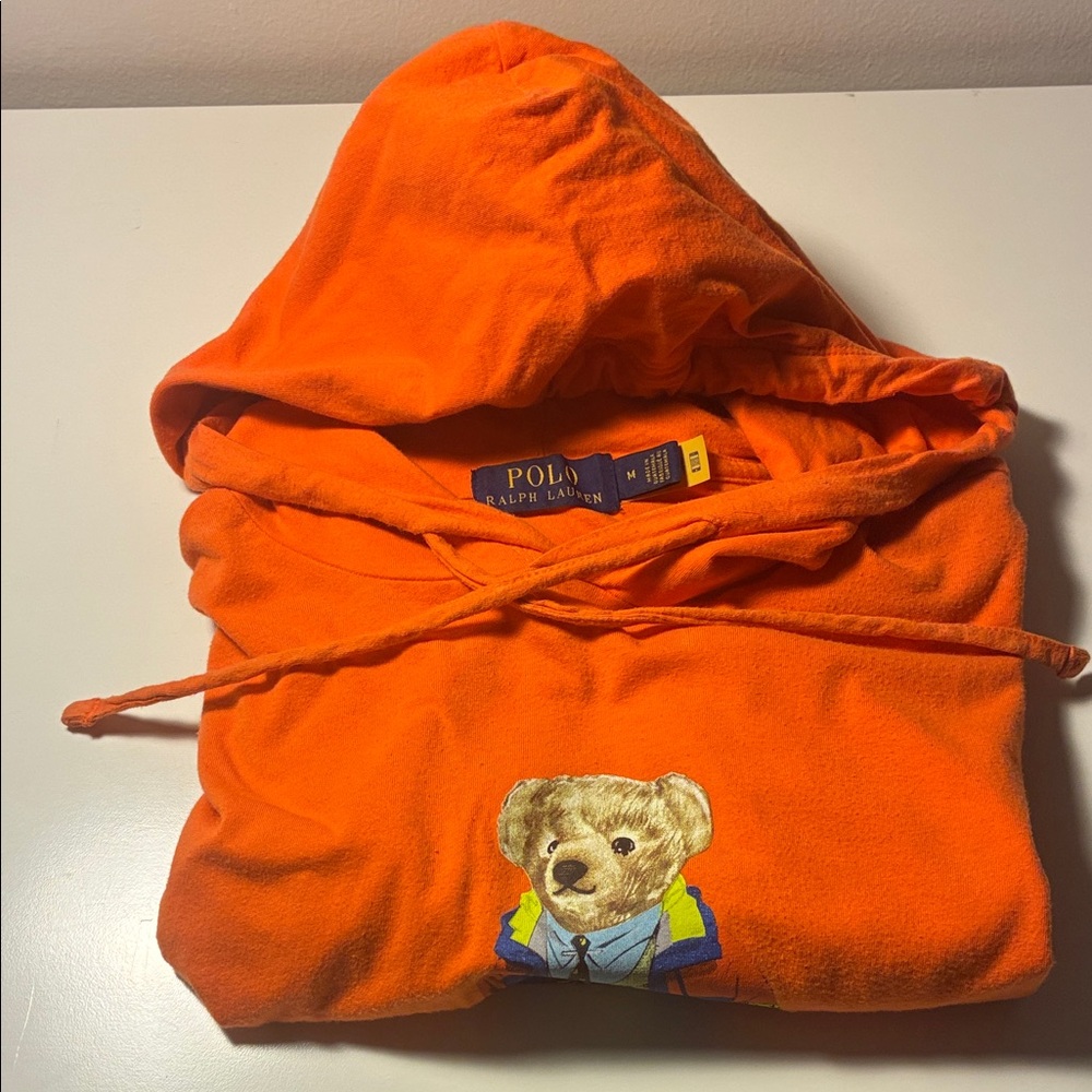 Ralph Lauren Orange Sweater with Polo Bear Design